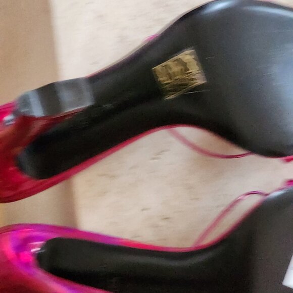 D'accori fuchsia holographic patent leather mule sandals sz 39.5 - Picture 10 of 13